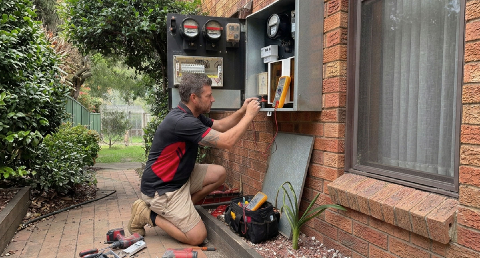 Photo: licensed electrician on the job